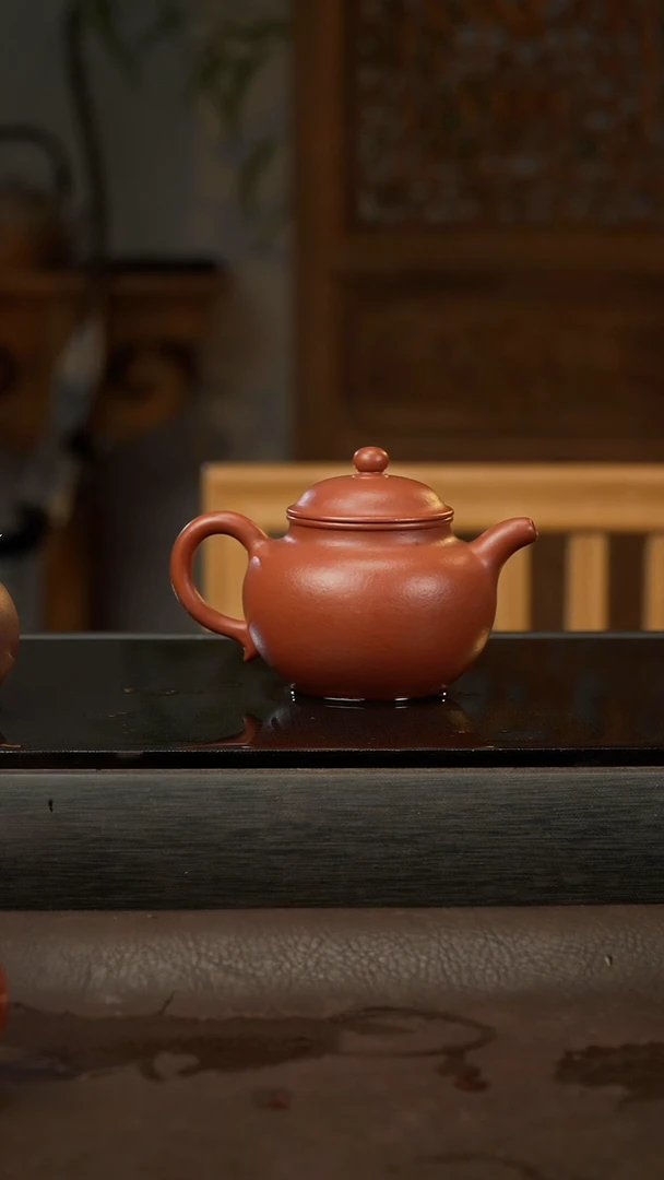 茶壶紫砂19，莲子，朱泥，180cc