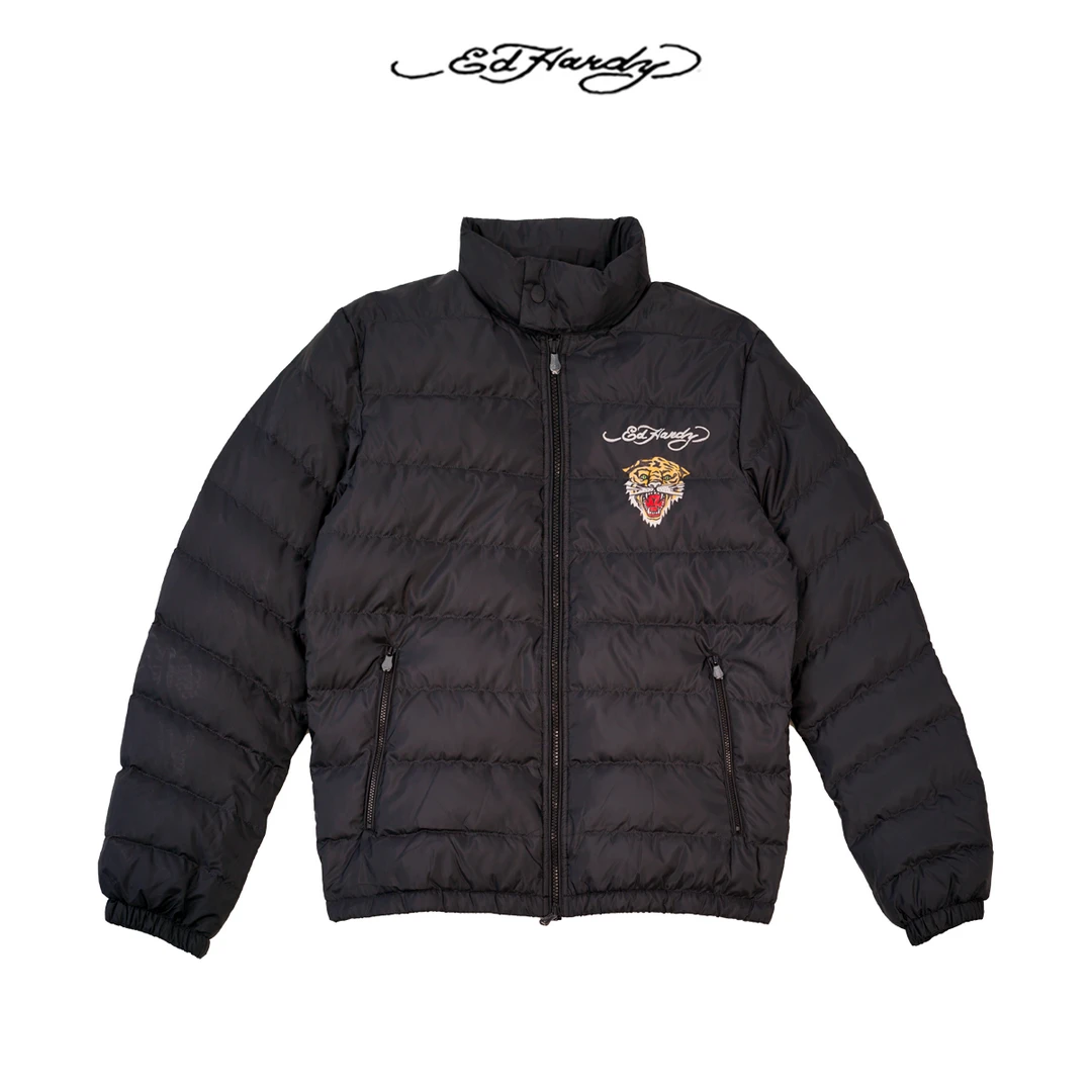 EdHardy/埃德哈迪冬季新款经典虎头LOGO男女款高级外套E1ROM331