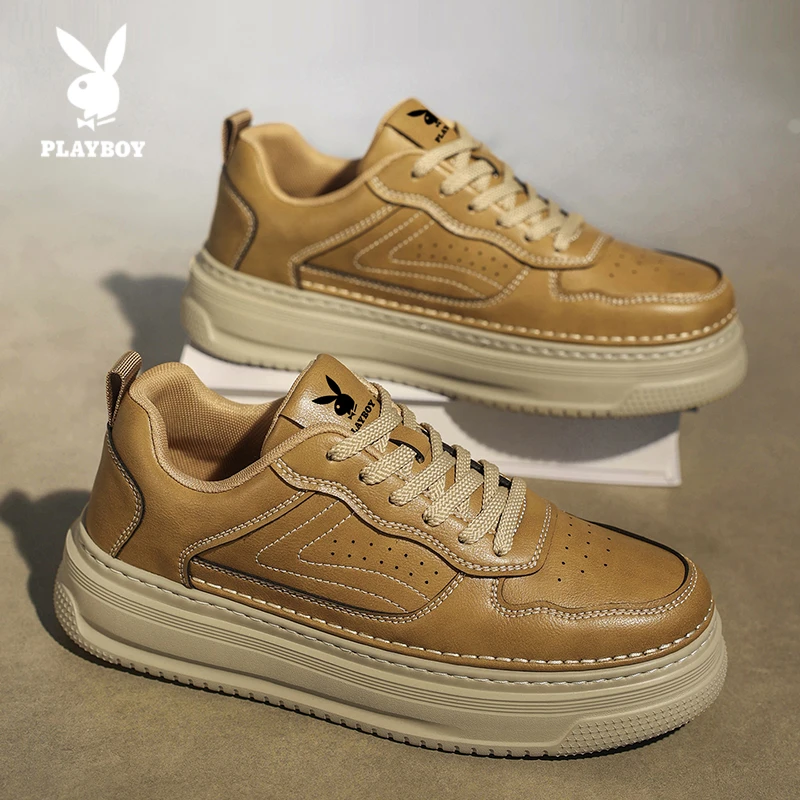 PLAYBOY/花花公子休闲板鞋2025新款男士低帮厚底百搭高级感运动鞋