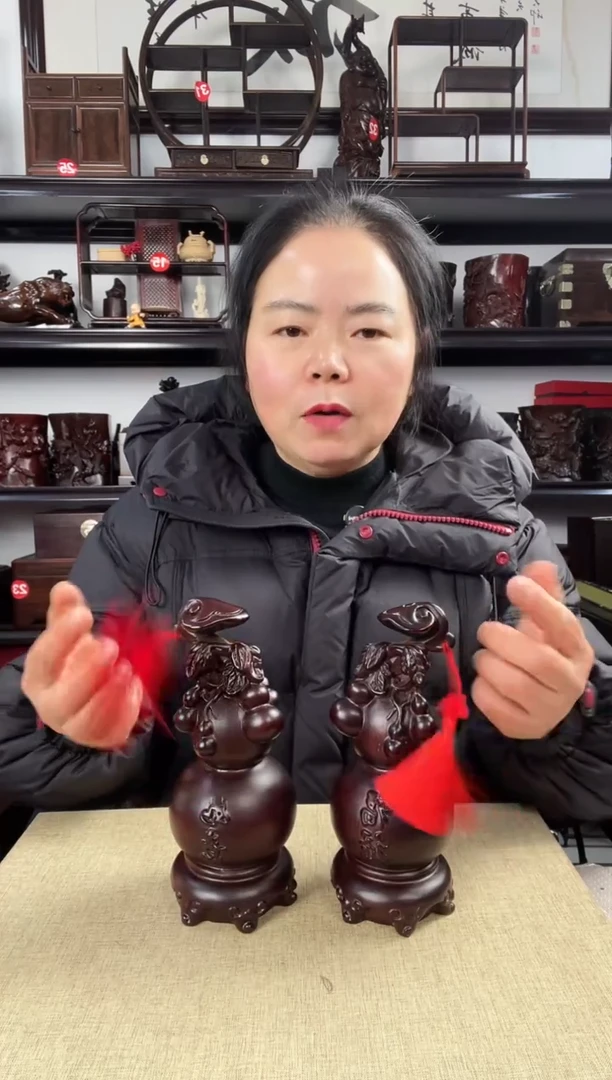 木葫芦一对老李红木工艺品