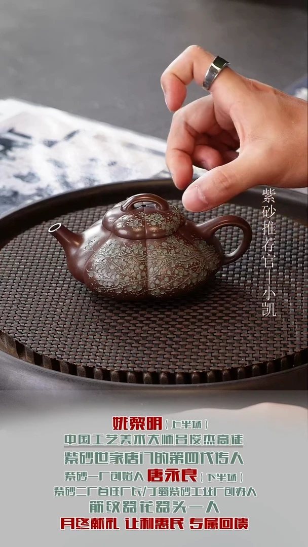 茶壶紫砂TYL113筋纹合瓢老紫泥160cc