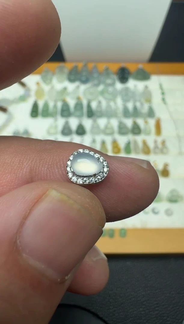 颈饰银S925镶嵌翡翠（7号）纯天然A货缅甸翡翠 潘拉拉