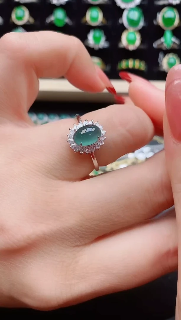 【闪购商品】翡翠戒指银S925镶嵌321321