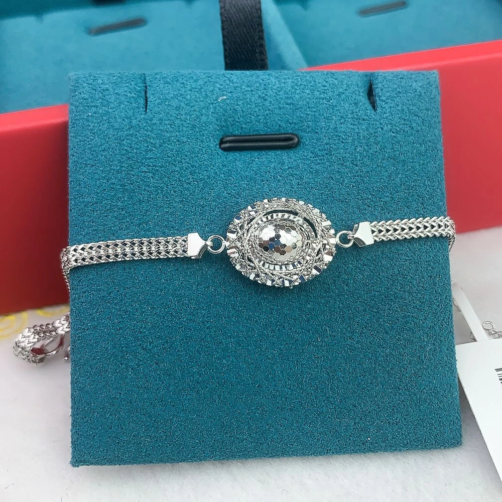 铂金素金光面手链