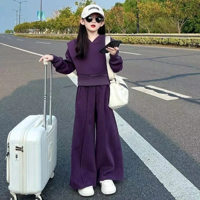 女童春装运动套装新款洋气网红女孩春秋洋气时髦休闲两件套卫衣