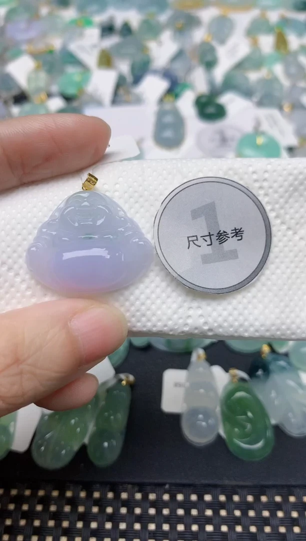颈饰18K金镶嵌翡翠天然缅甸A货翡翠
