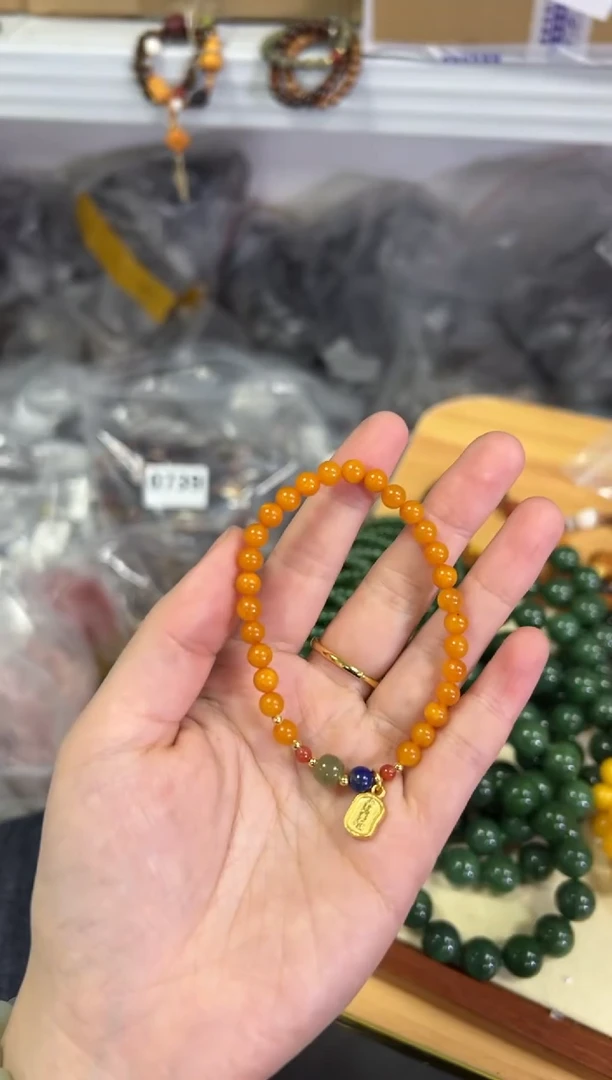 【闪购商品】蜜蜡手链未镶嵌满蜜蜜蜡多宝款手链[0741]