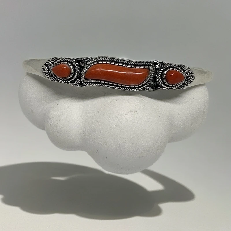 足银手镯 足银蒙古元素旭日手镯复古时尚古风百搭民族风镶嵌古典