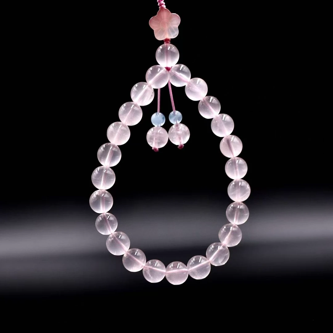 纯天然马达加斯加粉水晶手机挂/包挂R1353-多样性发一