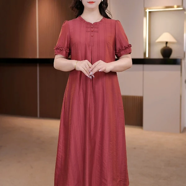 夏季新款大码女装连衣裙遮肉显瘦加肥加大收腰 FY-849