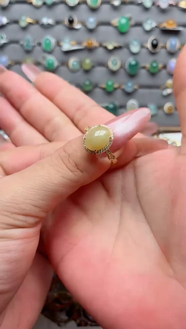 银S925镶嵌戒指翡翠.