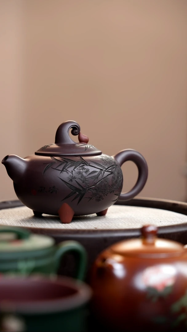 茶壶紫砂高货礼盒壶3只/01紫茄泥滴水之恩