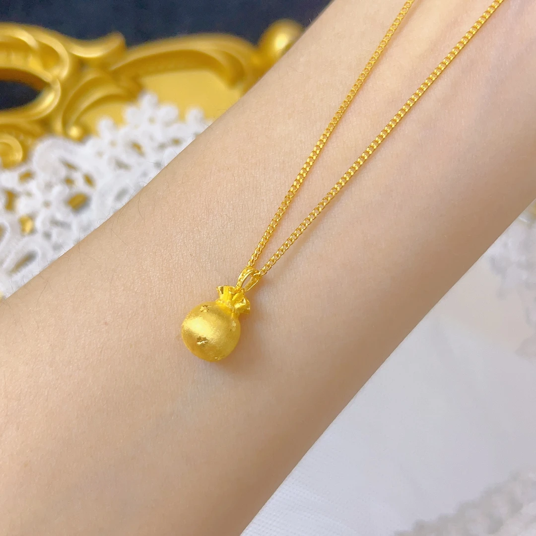 拉丝菠萝黄金足金999套链黄金项链5G轻奢百搭时尚精致经典精美