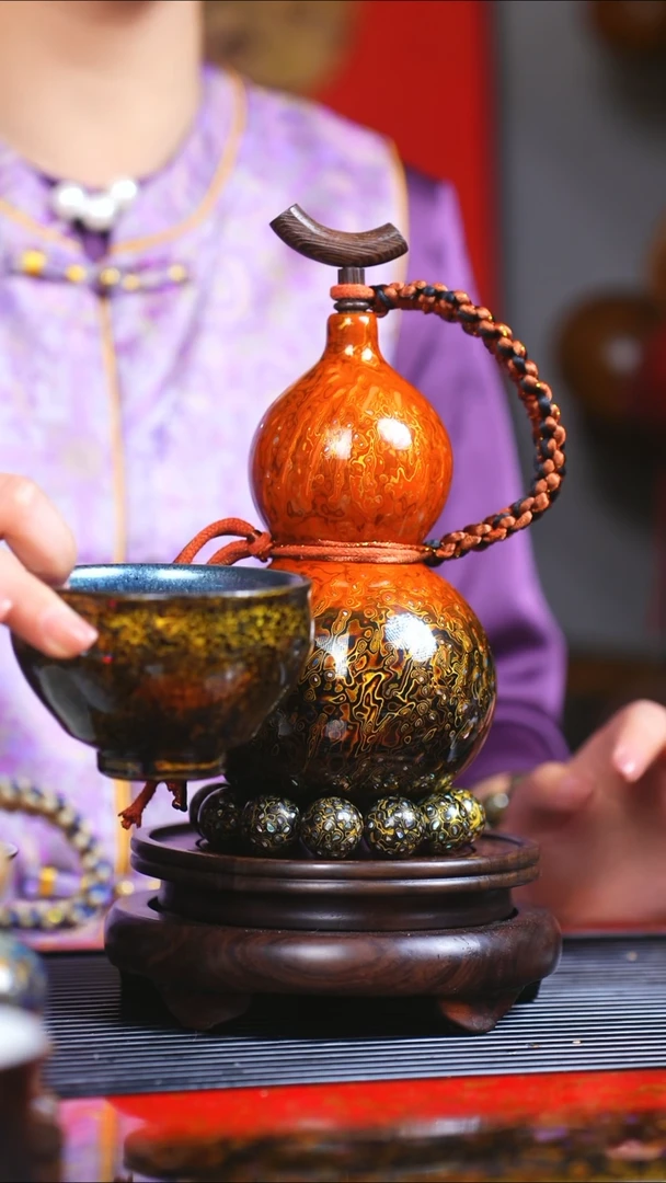 【闪购商品】JK066过年首选中国非遗大漆带黑金建盏