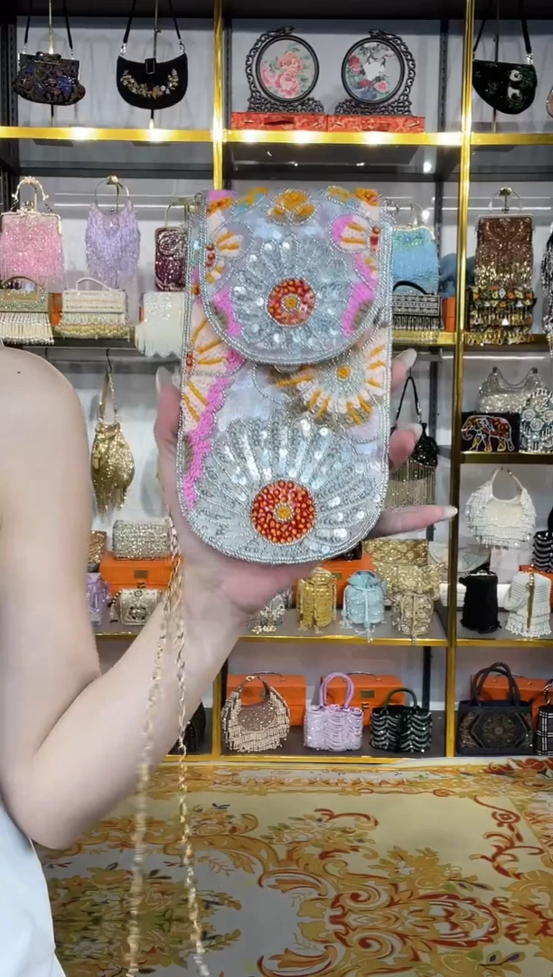 织物珠韵恒泽重工串珠手提包