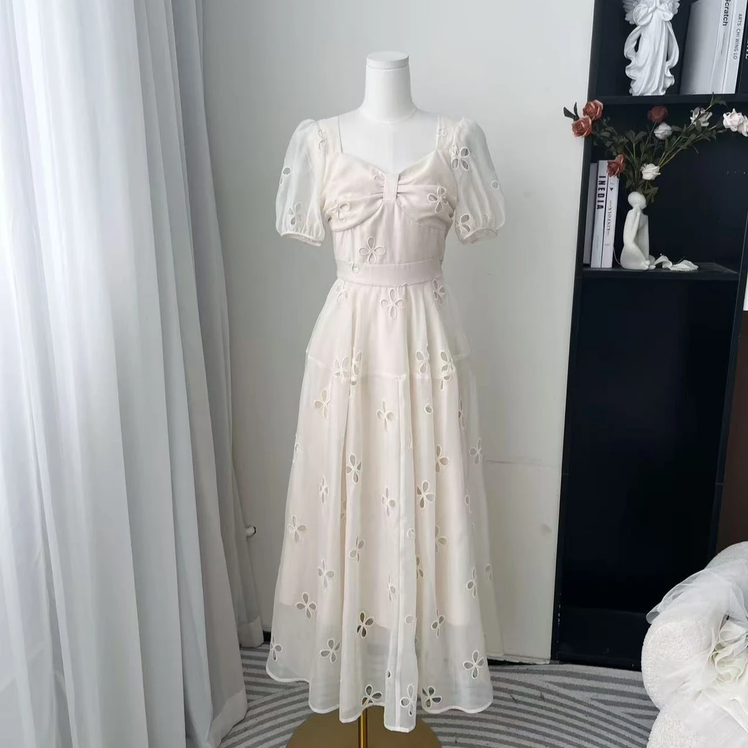 拉夏贝尔2025年夏季新款法式名媛修身气质百搭连衣裙 12966 JCK