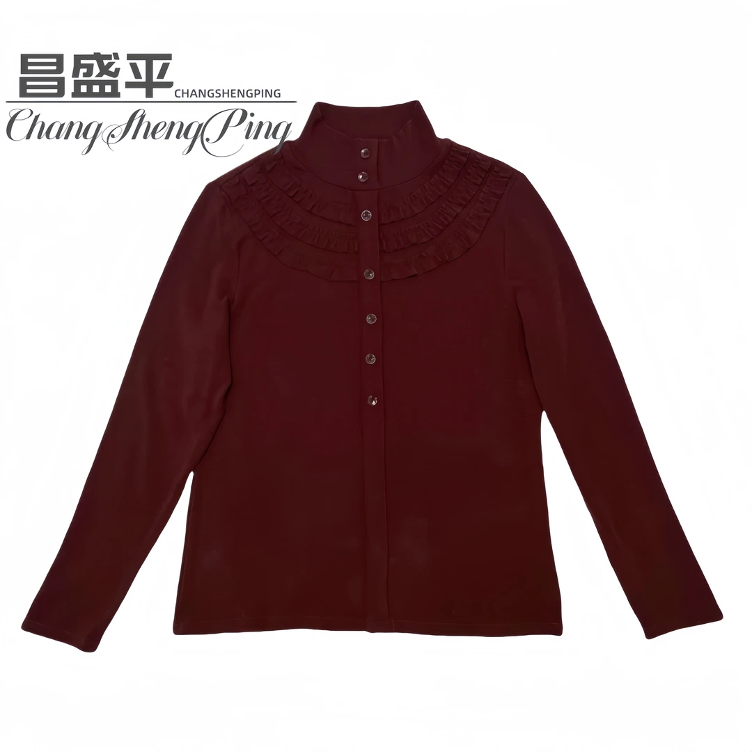 M【新款半高领花边打底衫】长袖百搭打底保暖纯色女士时尚