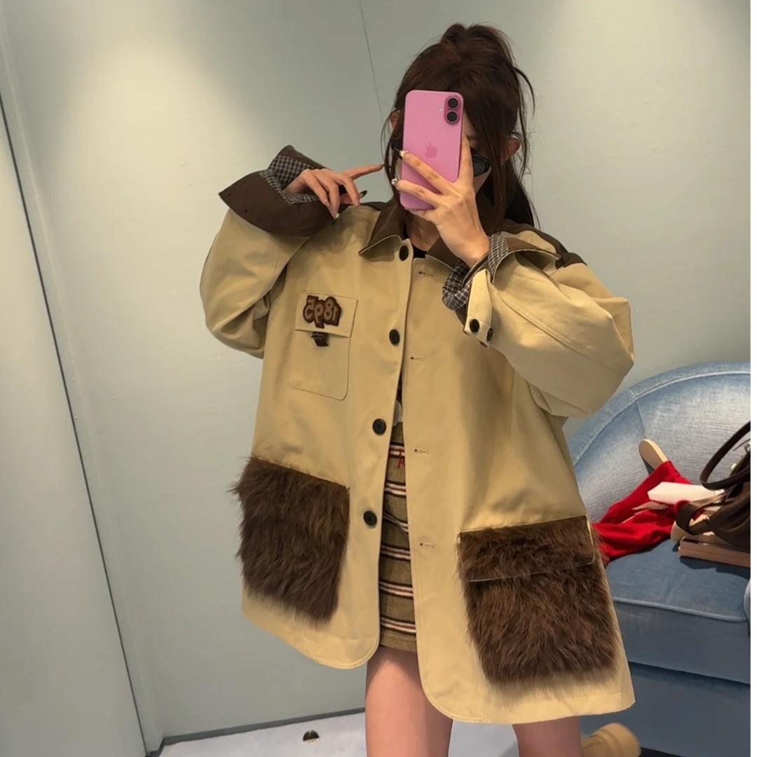 【陶格】美式复古小众设计感慵懒百搭宽松复古工装外套TG25C3C2821