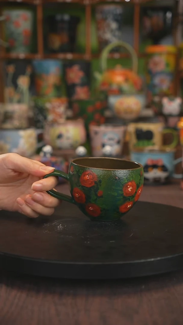 紫砂油画手绘釉下彩