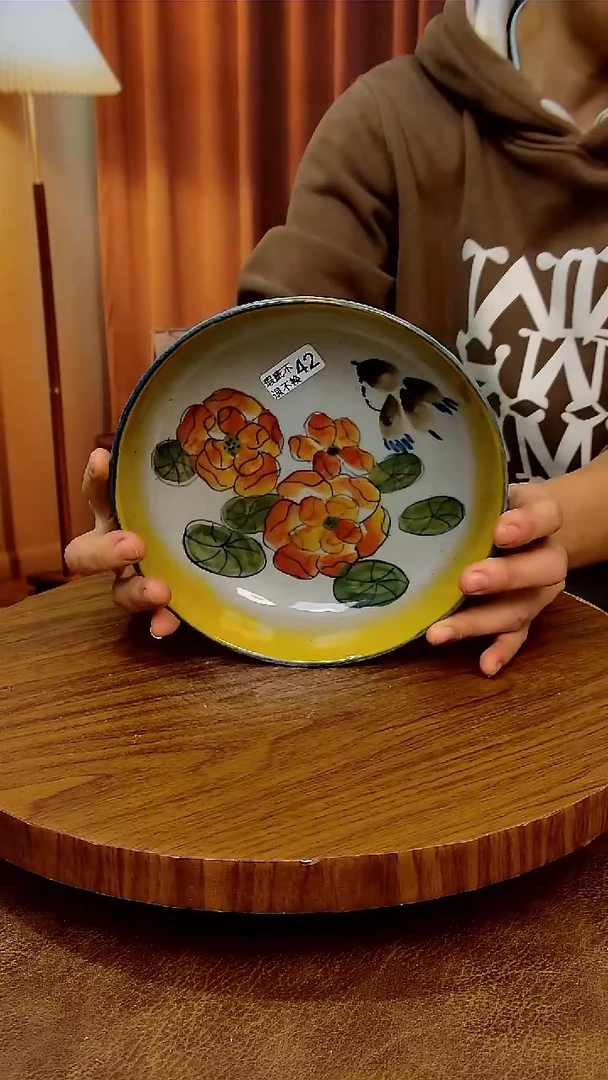 摆件陶微瑕，冰裂，小包，景德镇手工手绘釉下彩陶瓷