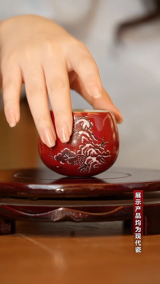 古窑御器珐琅彩雪景杯