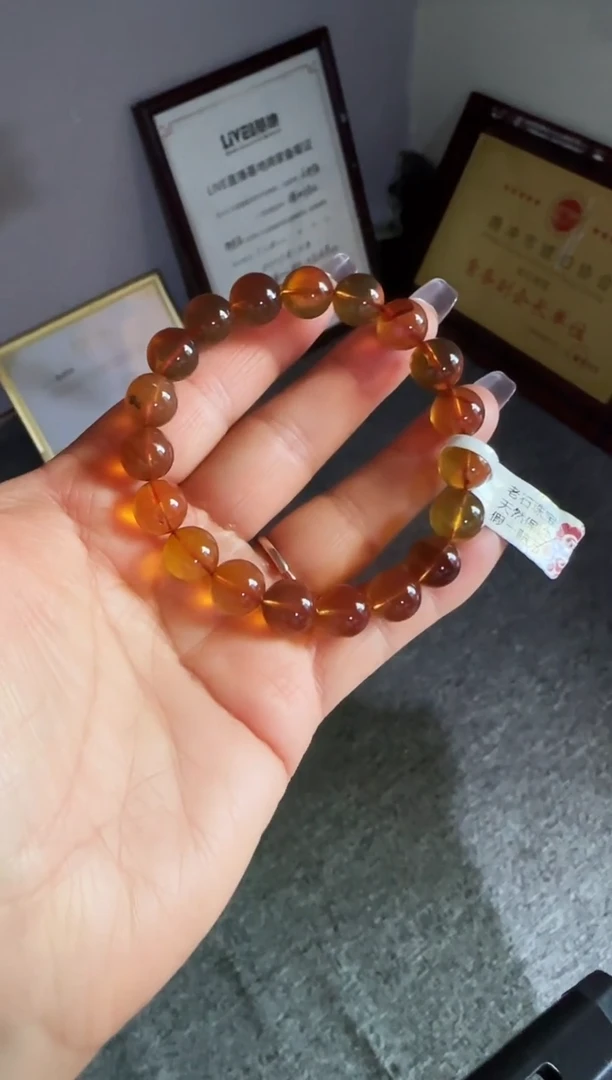 手串琥珀未镶嵌#5缅甸琥珀紫罗兰手串10mm