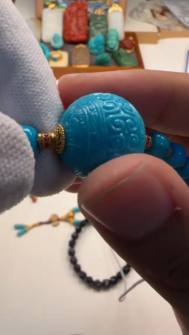 18K金镶嵌绿松石配饰配饰李**～配饰配饰