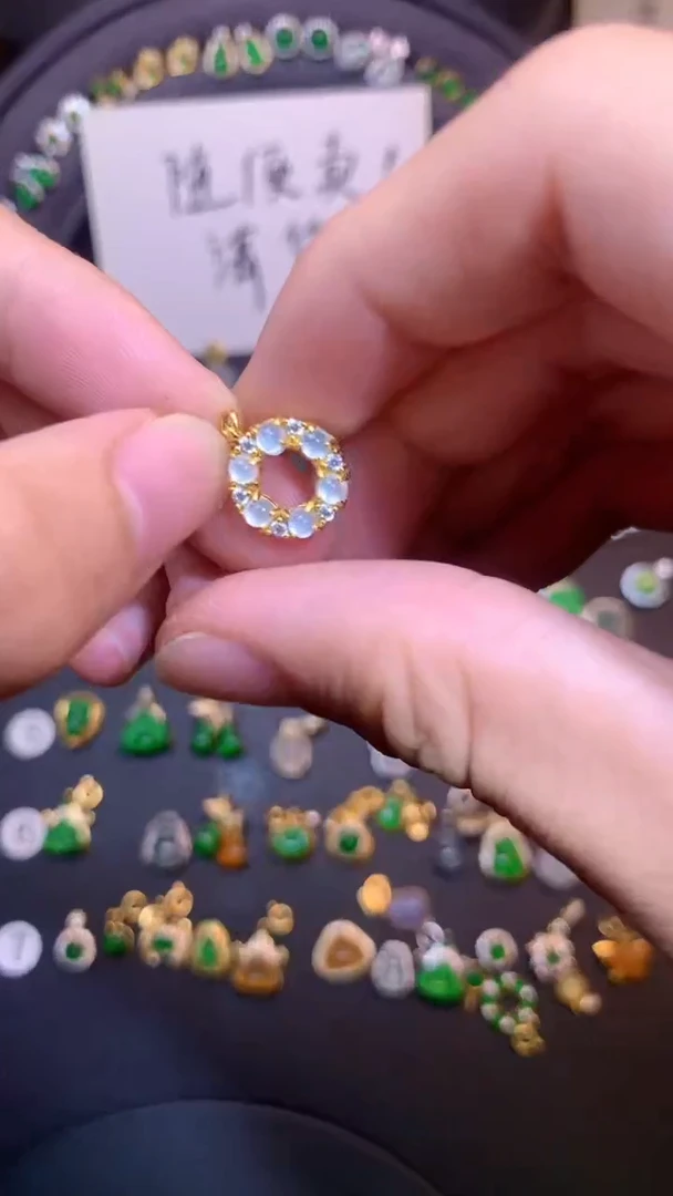 吊坠(不含链)银S925镶嵌翡翠1