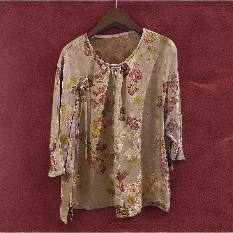 4111时尚气质新中式设计师显瘦小衫上衣