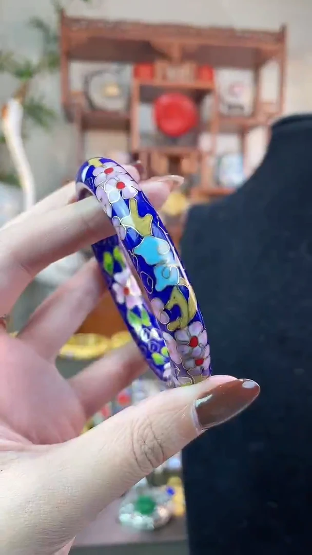 非遗手工景泰蓝镯子宝蓝