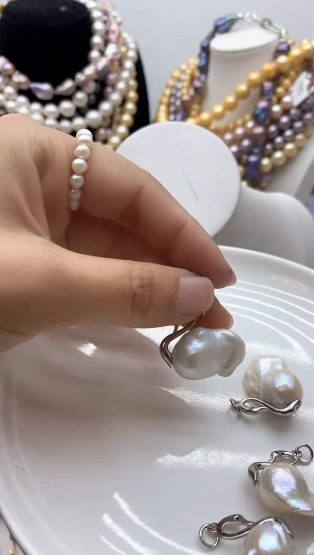 【闪购商品】淡水珍珠颈饰钛钢47