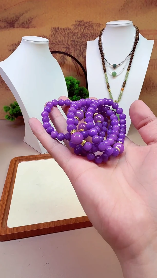 14K金镶嵌苏纪石（舒俱来）颈饰S176