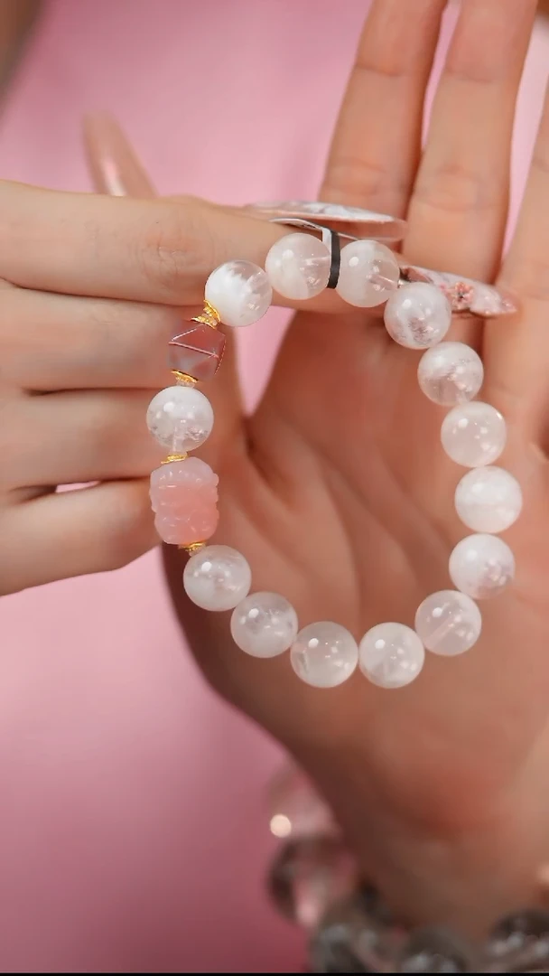 【闪购商品】水晶手串未镶嵌E1282C 大黑天雪花幽灵手串