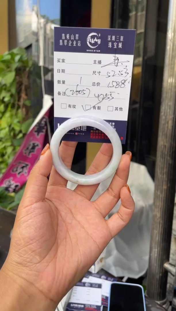 未镶嵌手镯翡翠C 52-53正圈 4255