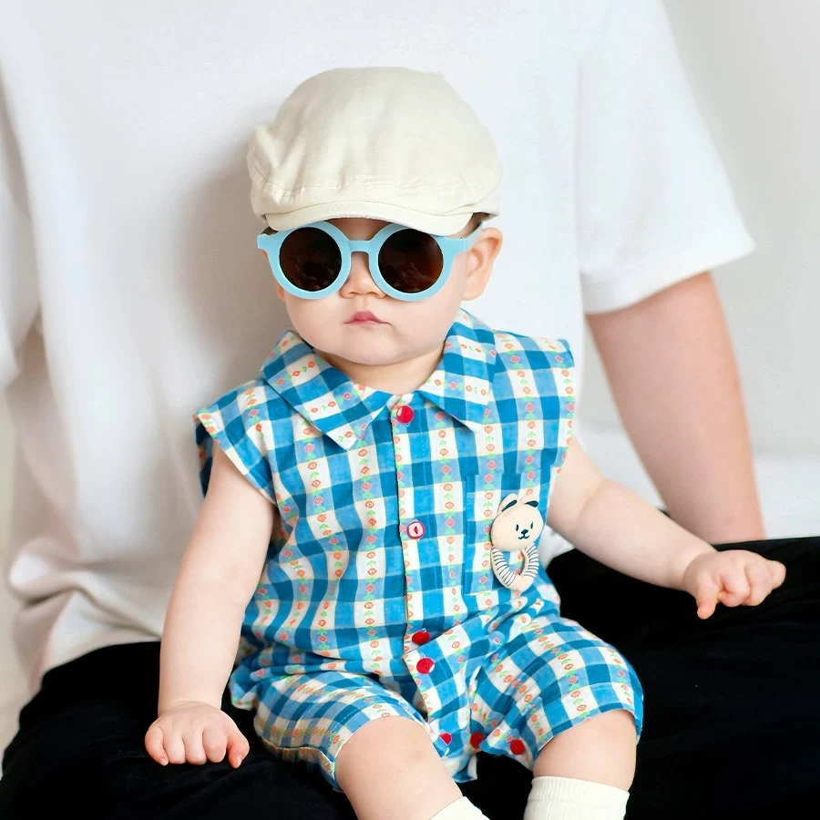 夏季宝宝无袖爬服可爱洋气婴幼儿连体衣外出哈衣