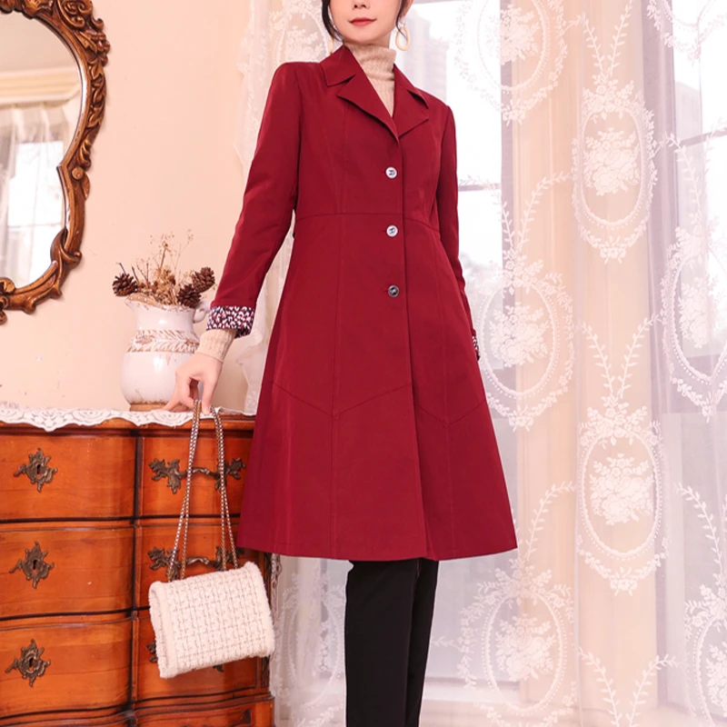 中长款秋季百搭气质时尚大衣外套#809833K风衣