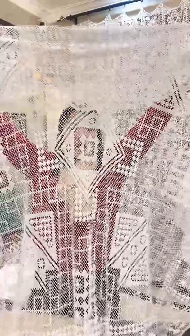 棉Z376白色棉质150cm圆手工重工网扣麦穗款圆桌桌布