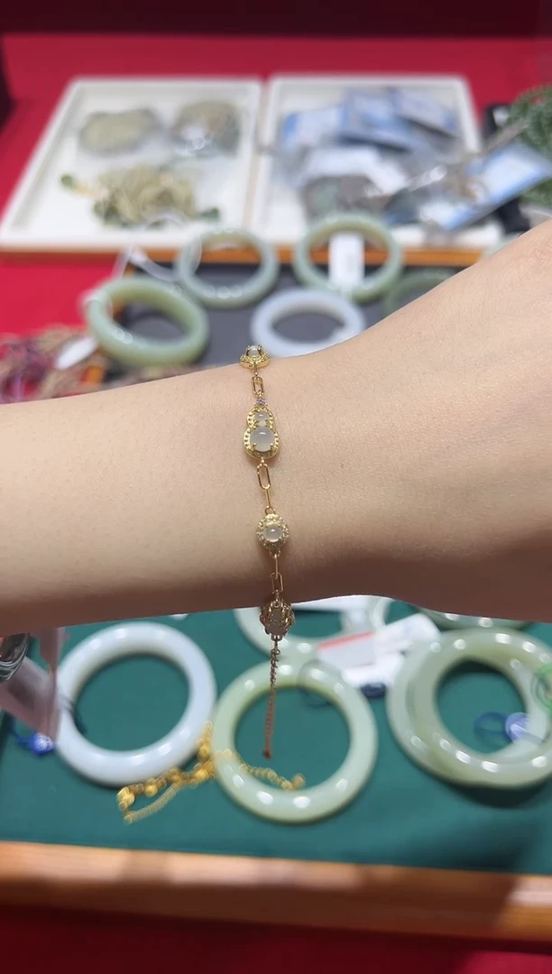 【闪购商品】翡翠手链银S925镶嵌V0629