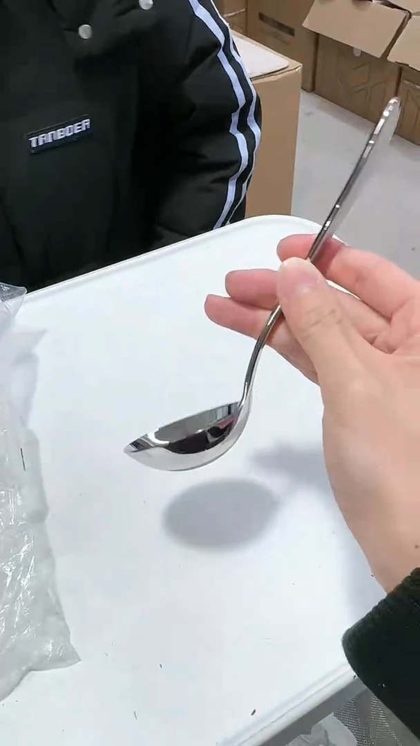 【闪购商品】瓷片316不锈钢汤勺19.5cm