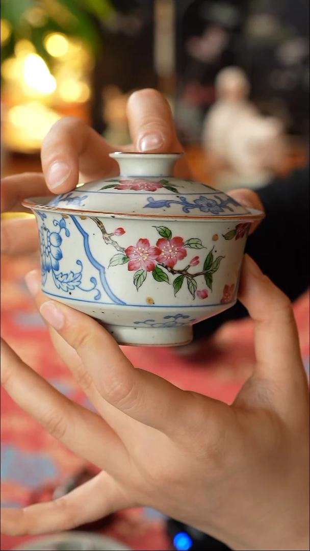 素谷 桃花马蹄盖碗桃花马蹄盖碗