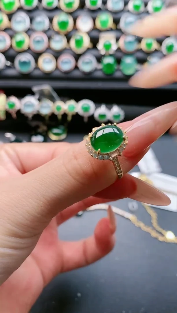【闪购商品】翡翠戒指银S925镶嵌111111