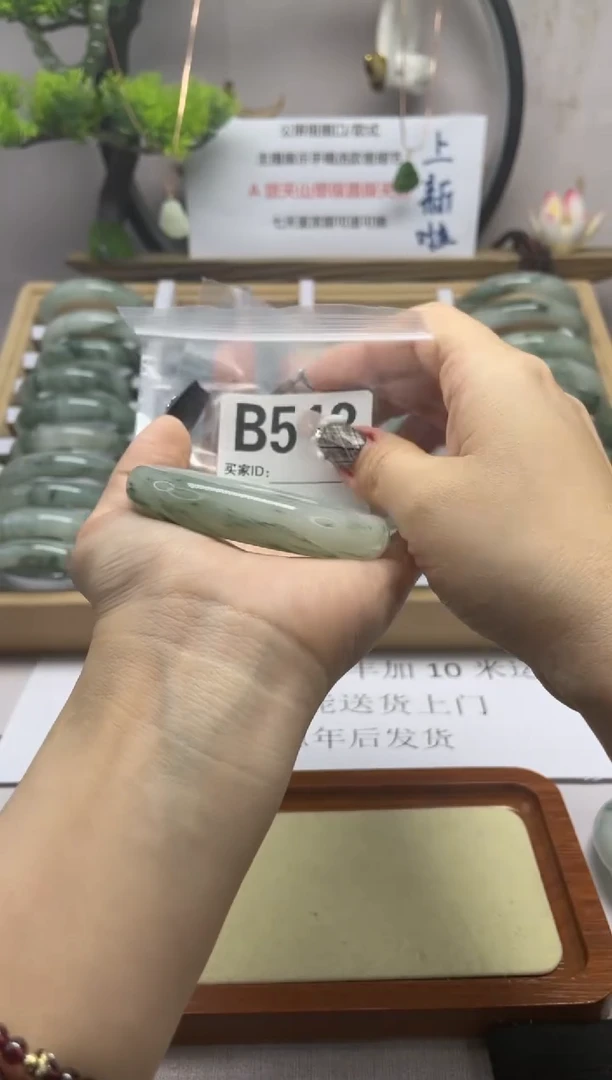 【闪购商品】石英质玉（天山翠）手镯未镶嵌b513