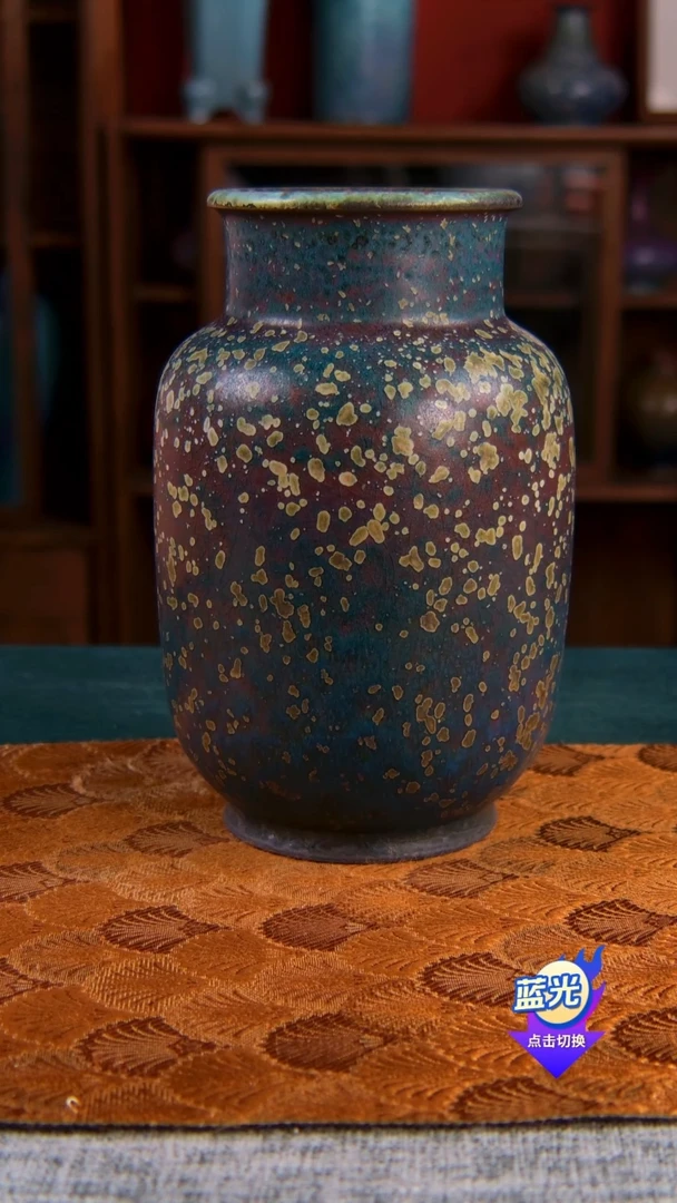 孤品级梁青杨钧瓷炭烧花器