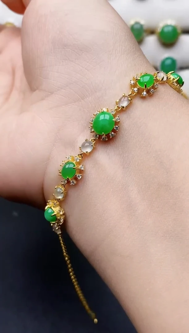 银S925镶嵌戒指翡翠0470