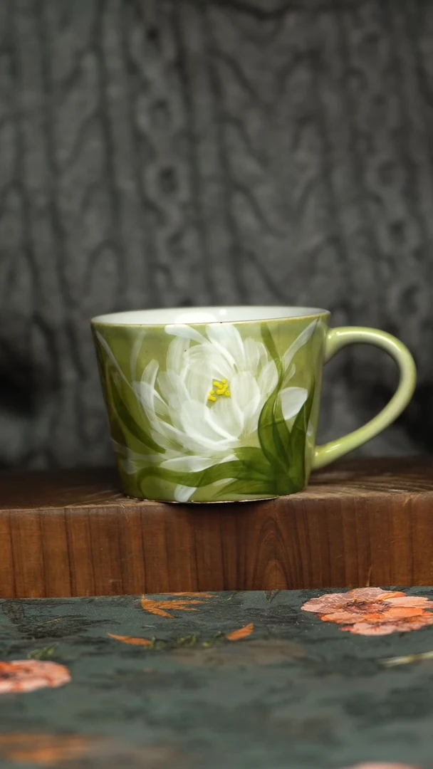 杯釉下彩手工手绘同款陶器