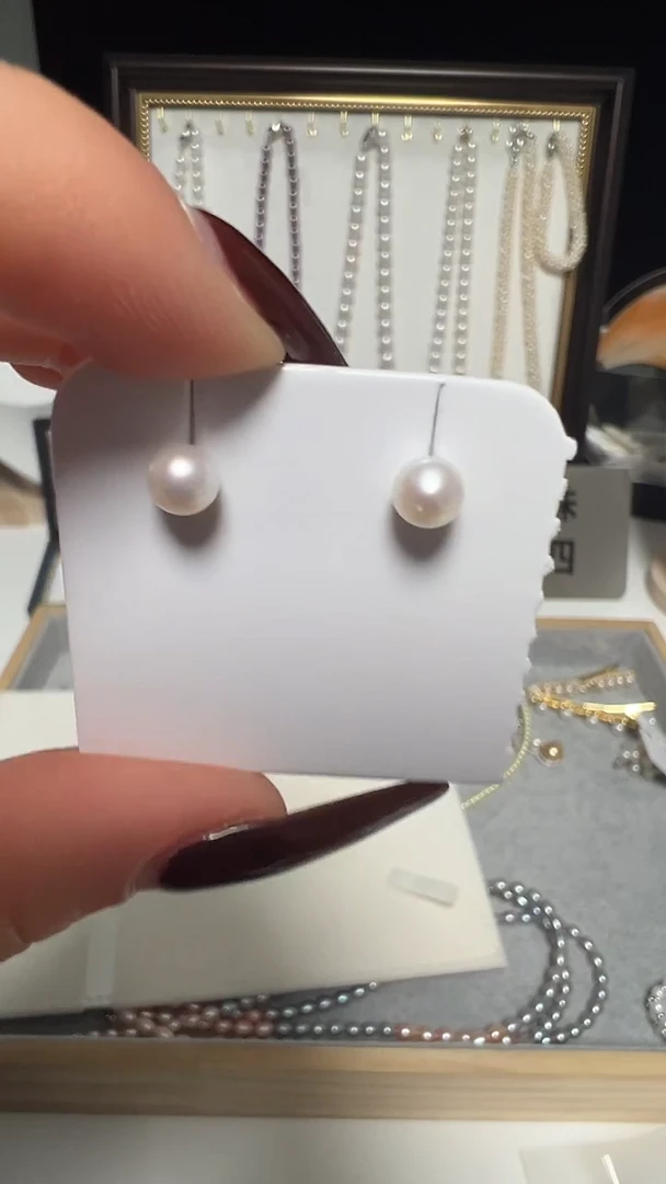 银S925镶嵌耳饰淡水珍珠永丽珍珠严选