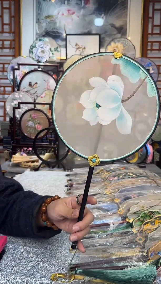 扇子纯手工苏绣团扇福利价