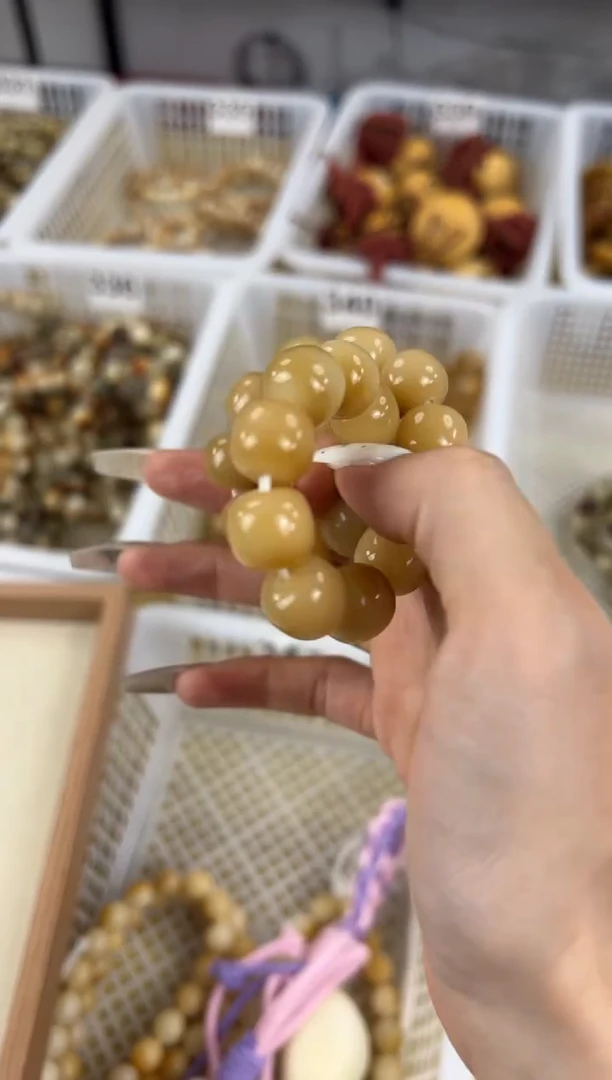 手串菩提根/象牙果卡13风化飘花桶珠手串340