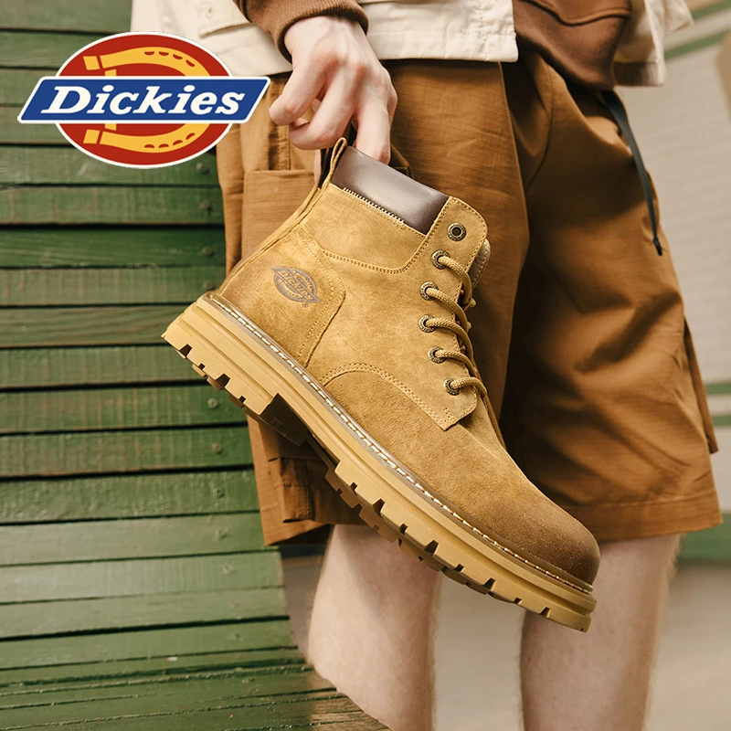 Dickies2025年冬季新款大黄靴高帮休闲厚底马丁靴男士百搭男鞋