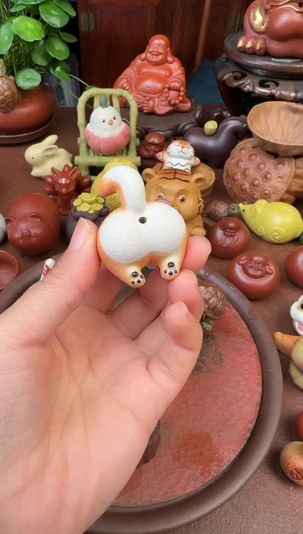 紫砂茶宠狗屁屁香插